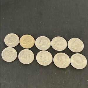 Set of 10 Kennedy Half Dollar Coins